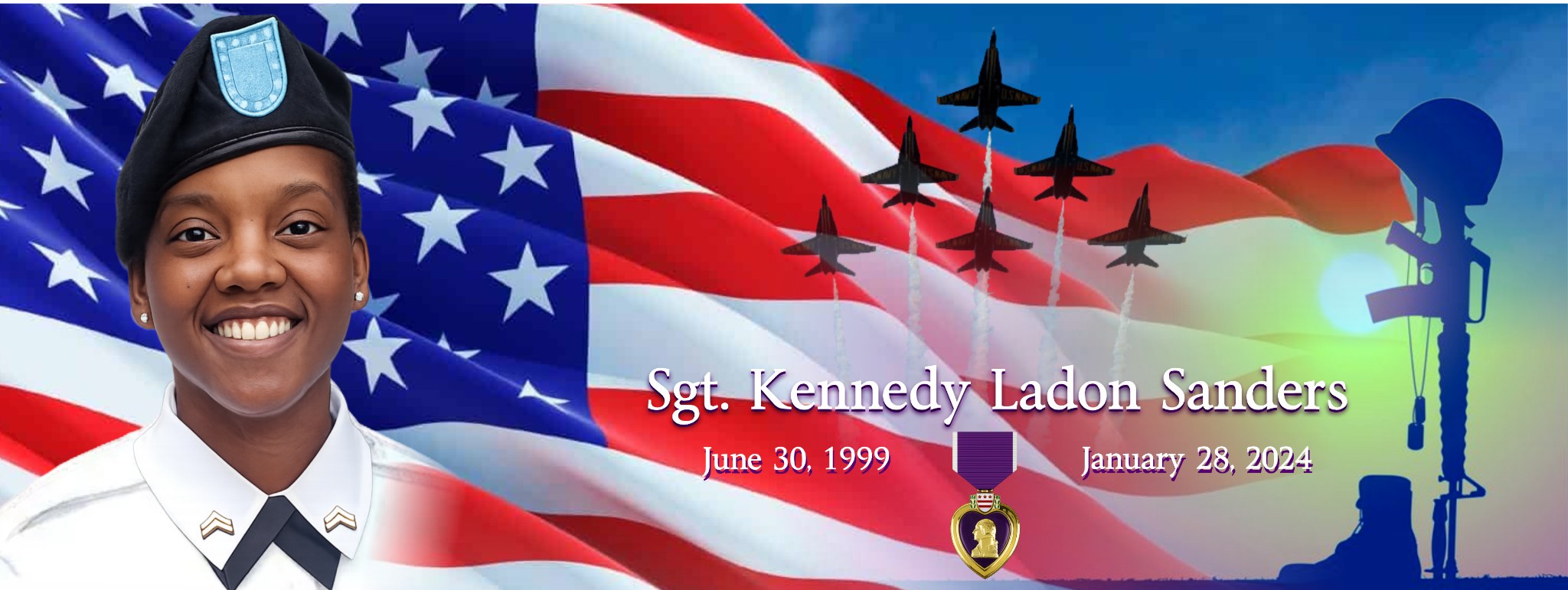 Sgt. Kennedy Ladon Sanders memorial hero banner